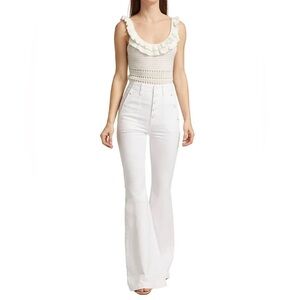 NWT MSRP $238 7 For All Mankind Portia Mega Flare in Clean White Size 31
